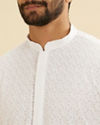 Manyavar Men Elegantly Crafted White Kurta Pajama