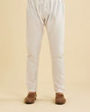 Manyavar Men Elegantly Crafted White Kurta Pajama