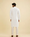 Manyavar Men Elegantly Crafted White Kurta Pajama image number 5