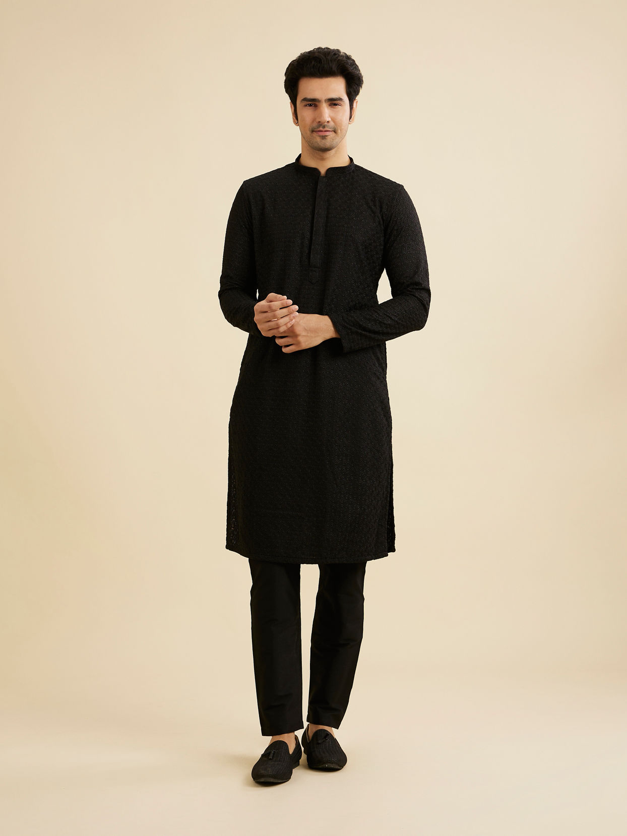 Manyavar Men Black Majesty Kurta Pajama