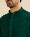 Manyavar Men Green Chikankari Kurta Pajama Set