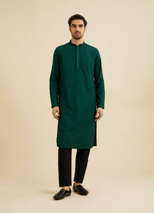 Manyavar Men Emerald Elegance Kurta Pajama