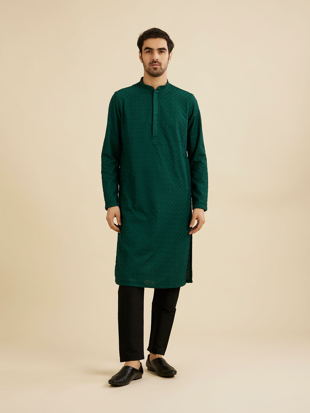 Manyavar Men Emerald Elegance Kurta Pajama