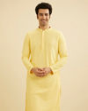 Manyavar Men Golden Touch Yellow Kurta Pajama image number 0