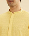 Manyavar Men Golden Touch Yellow Kurta Pajama image number 1