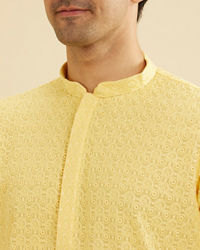 Manyavar Men Golden Touch Yellow Kurta Pajama