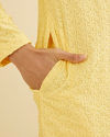 Manyavar Men Golden Touch Yellow Kurta Pajama image number 3