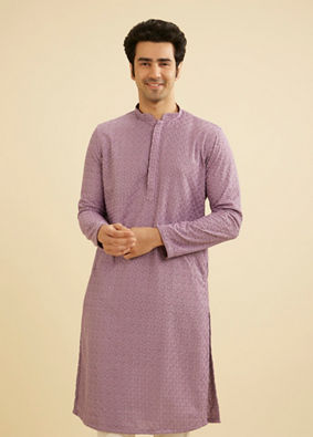 Manyavar Men Lilac Majesty Kurta Pajama image number 0