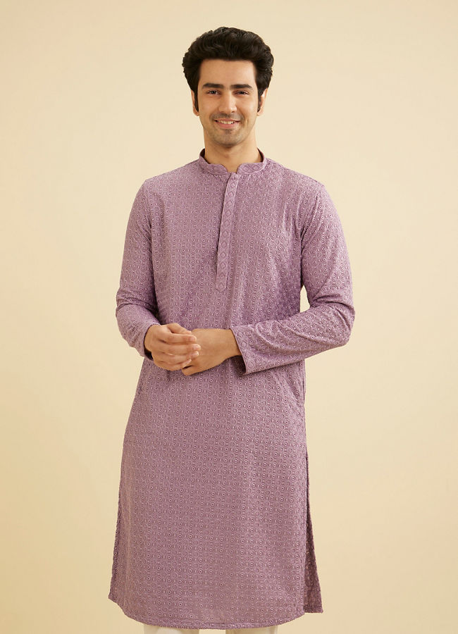 Manyavar Men Lilac Majesty Kurta Pajama image number 0