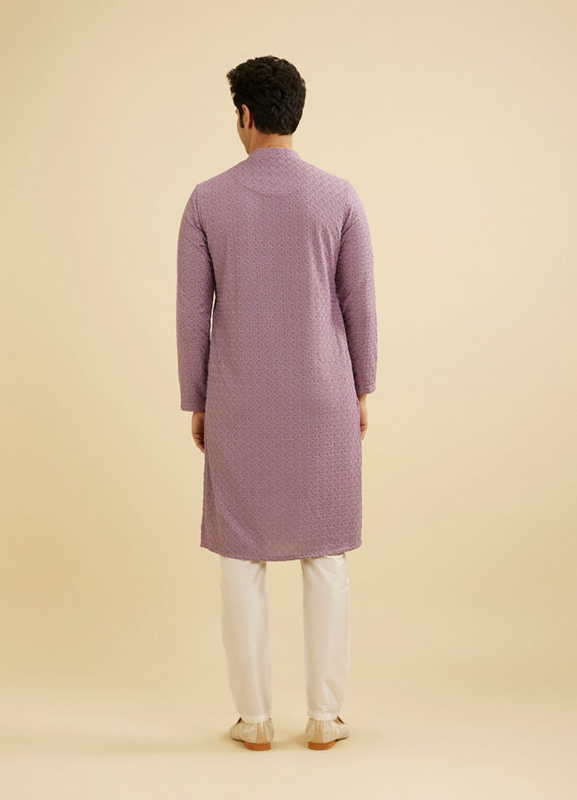 Manyavar Men Lilac Majesty Kurta Pajama image number 5