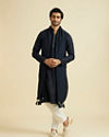 Manyavar Men Dark Blue Elegance Kurta Pajama