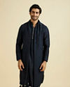 Manyavar Men Dark Blue Elegance Kurta Set with Dupatta