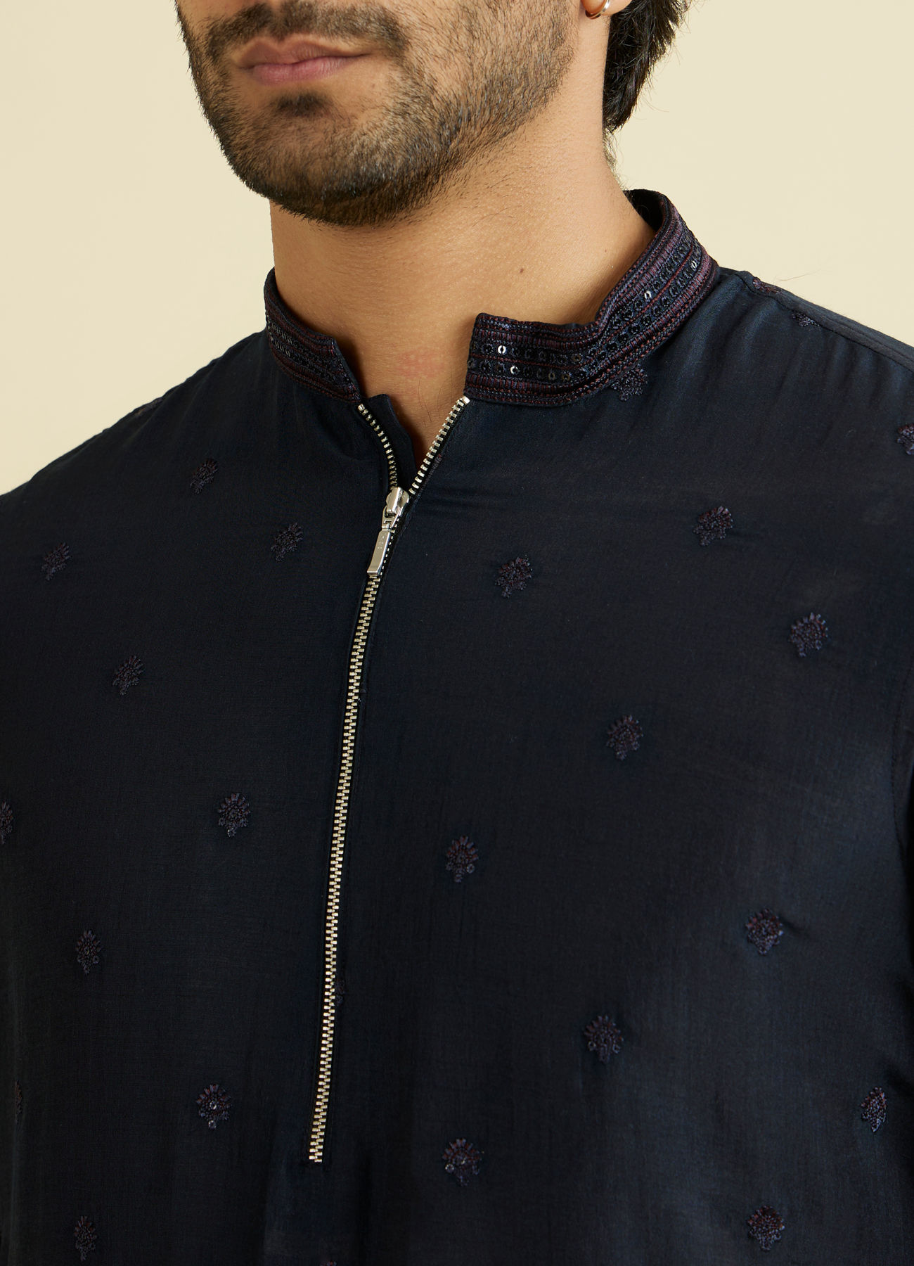 Manyavar Men Dark Blue Elegance Kurta Pajama