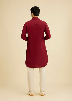 Manyavar Men Maroon Radiance Kurta Pajama image number 6