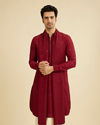 Manyavar Men Maroon Radiance Kurta Set with Dupatta