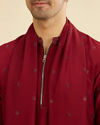 Manyavar Men Maroon Radiance Kurta Set with Dupatta