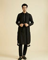 Manyavar Men Black Elegance Kurta Pajama