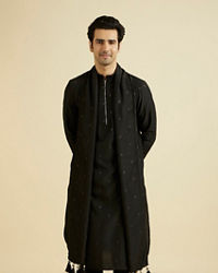 Manyavar Men Black Elegance Kurta Pajama