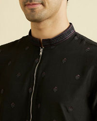 Manyavar Men Black Elegance Kurta Pajama