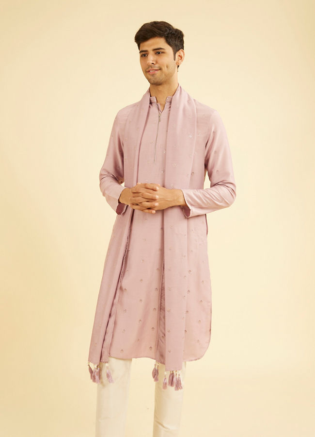 Manyavar Men Radiant Dusty Pink Kurta Pajama