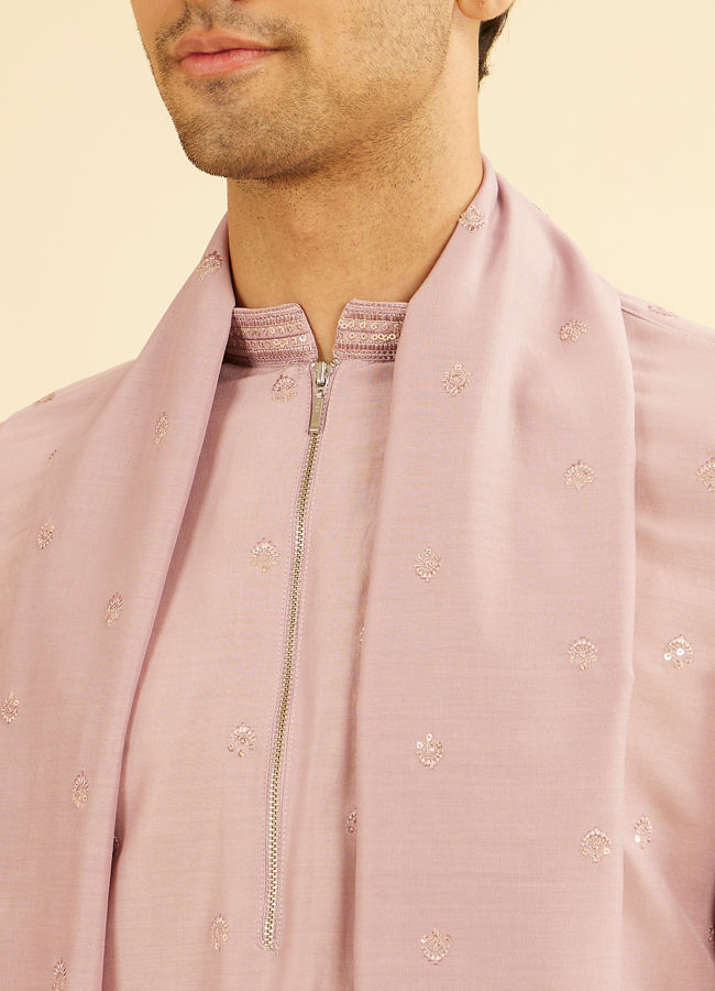 Manyavar Men Radiant Dusty Pink Kurta Pajama