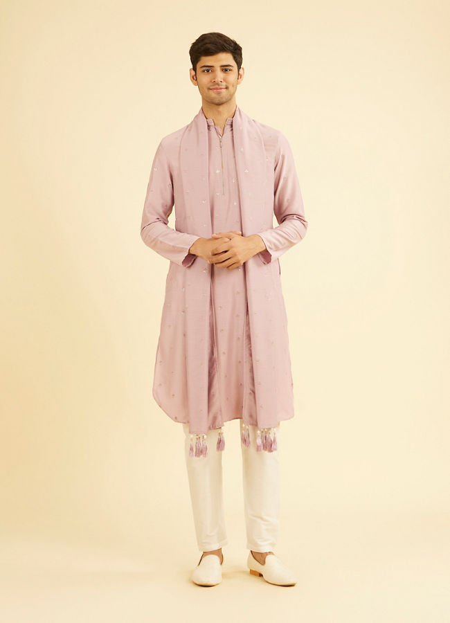 Manyavar Men Radiant Dusty Pink Kurta Pajama