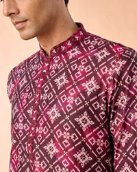 Manyavar Men Wine Elegance Kurta Pajama