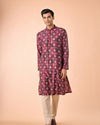 Manyavar Men Wine Elegance Kurta Pajama