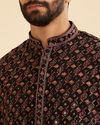 Manyavar Men Elegant Black Kurta Pajama Ensemble