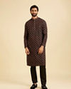 Manyavar Men Elegant Black Kurta Pajama Ensemble
