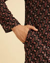 Manyavar Men Elegant Black Kurta Pajama Ensemble