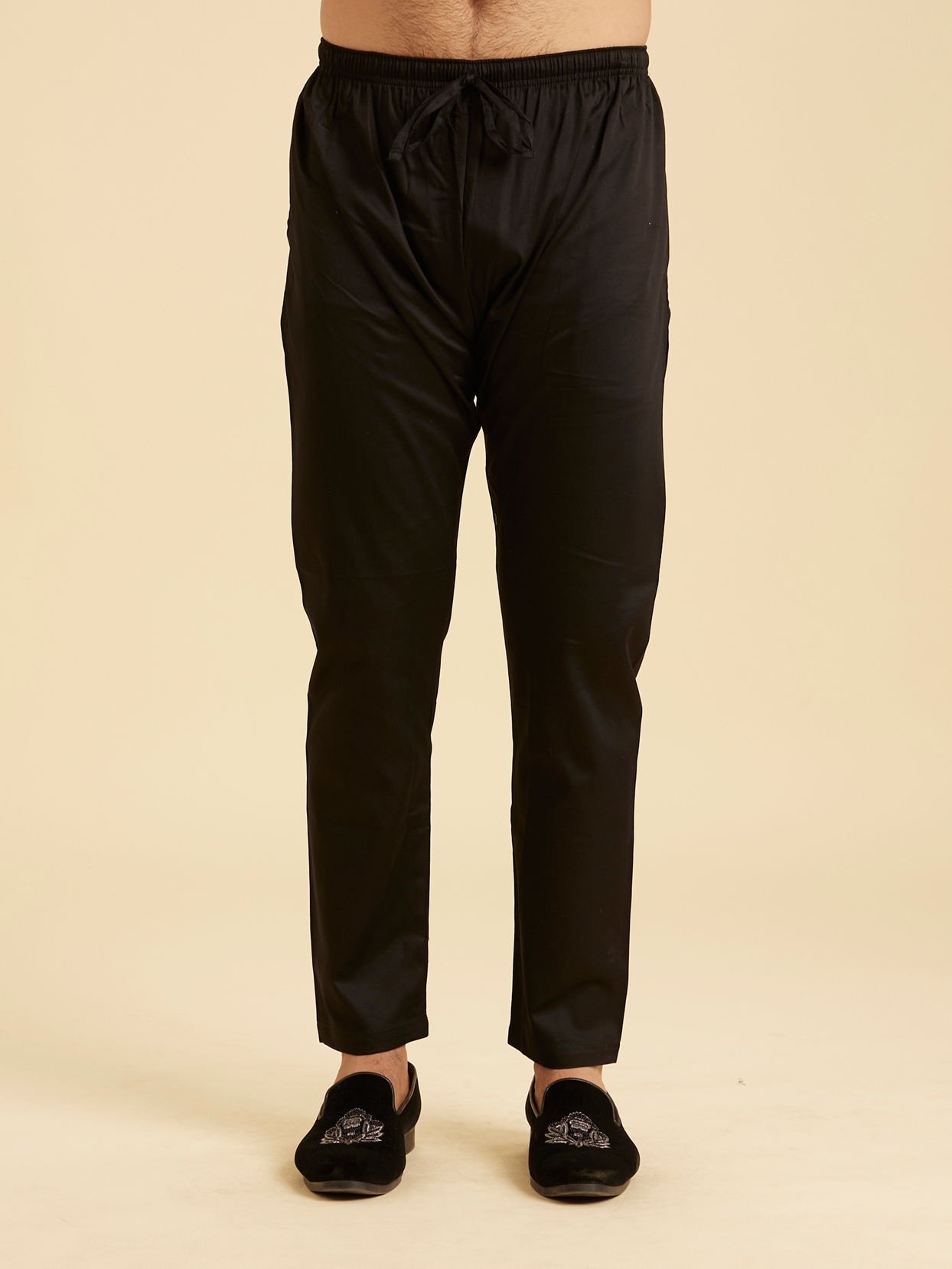 Manyavar Men Elegant Black Kurta Pajama Ensemble