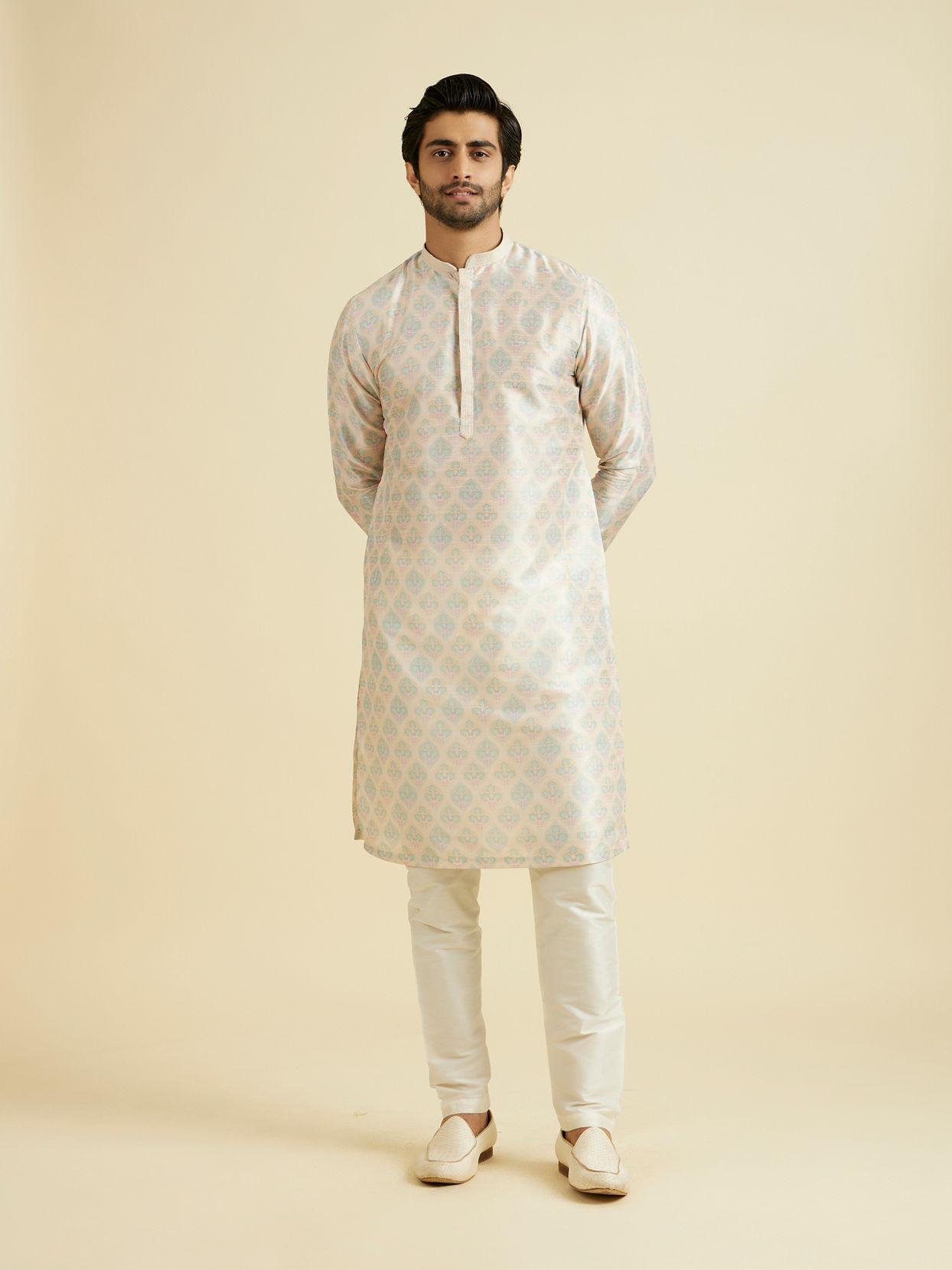 Manyavar Men Peachy Radiance Kurta Pajama