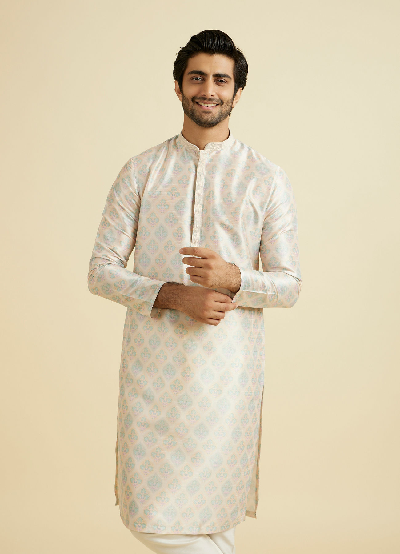 Manyavar Men Peachy Radiance Kurta Pajama