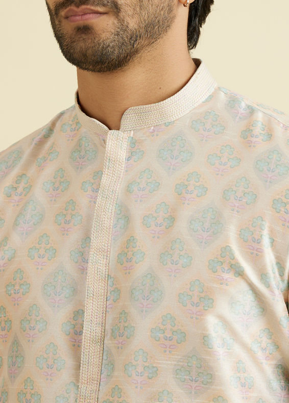 Manyavar Men Peachy Radiance Kurta Pajama