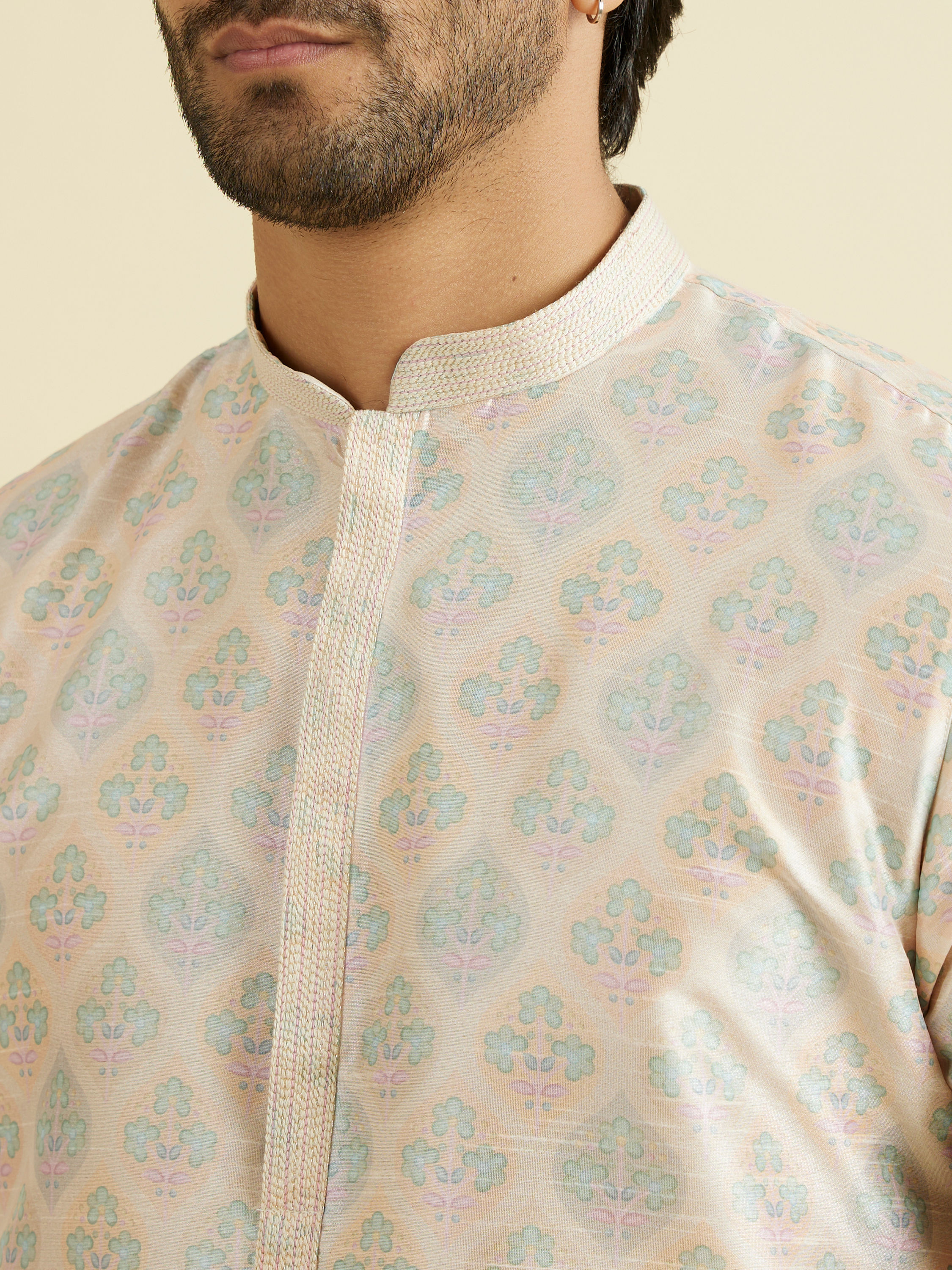 Manyavar Men Peachy Radiance Kurta Pajama