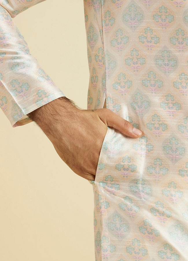 Manyavar Men Peachy Radiance Kurta Pajama