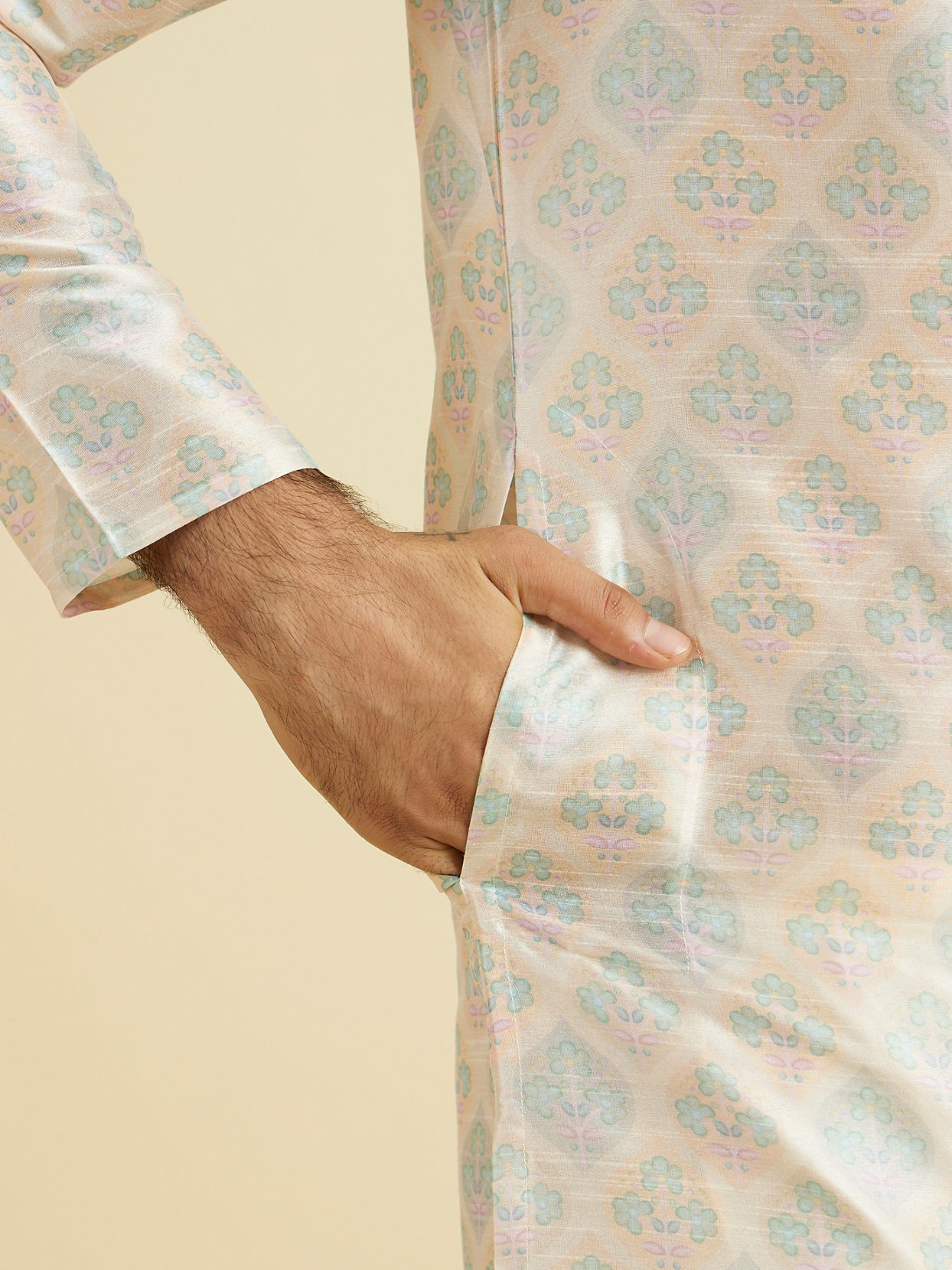 Manyavar Men Peachy Radiance Kurta Pajama