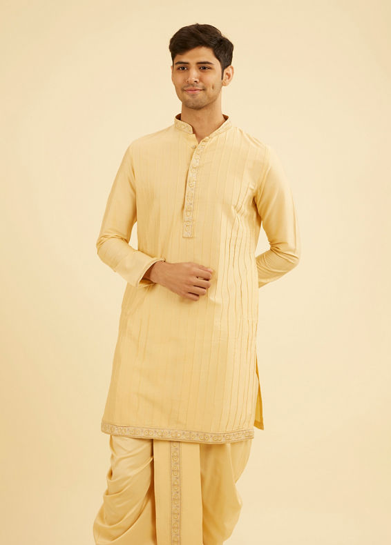 Manyavar Men Fawn Elegance Kurta Dhoti Set