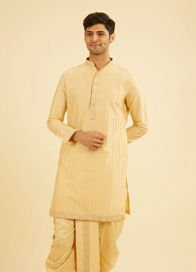 Manyavar Men Fawn Elegance Kurta Dhoti Set