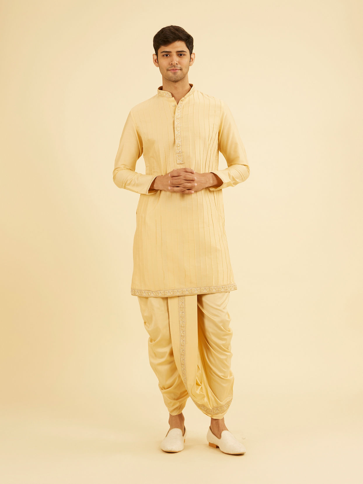 Manyavar Men Fawn Elegance Kurta Dhoti Set