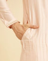 Manyavar Men Elegant Peach Kurta Pajama Set