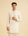 Manyavar Men Exquisite Cream Kurta Dhoti Ensemble