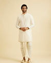 Manyavar Men Warm White Festive Elegance Kurta Pajama