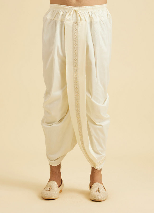 Manyavar Men Warm White Festive Elegance Kurta Pajama