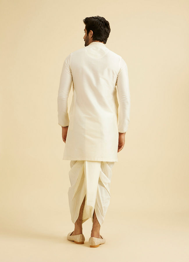 Manyavar Men Warm White Festive Elegance Kurta Pajama