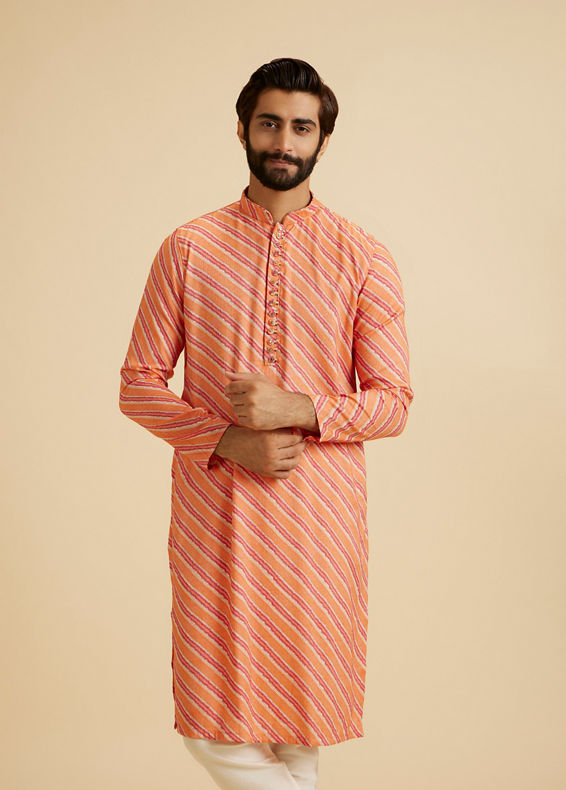 Manyavar Men Radiant Orange Kurta Pajama