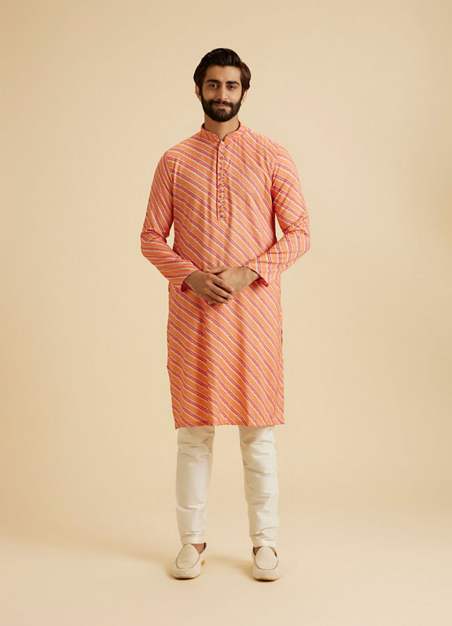 Manyavar Men Radiant Orange Kurta Pajama
