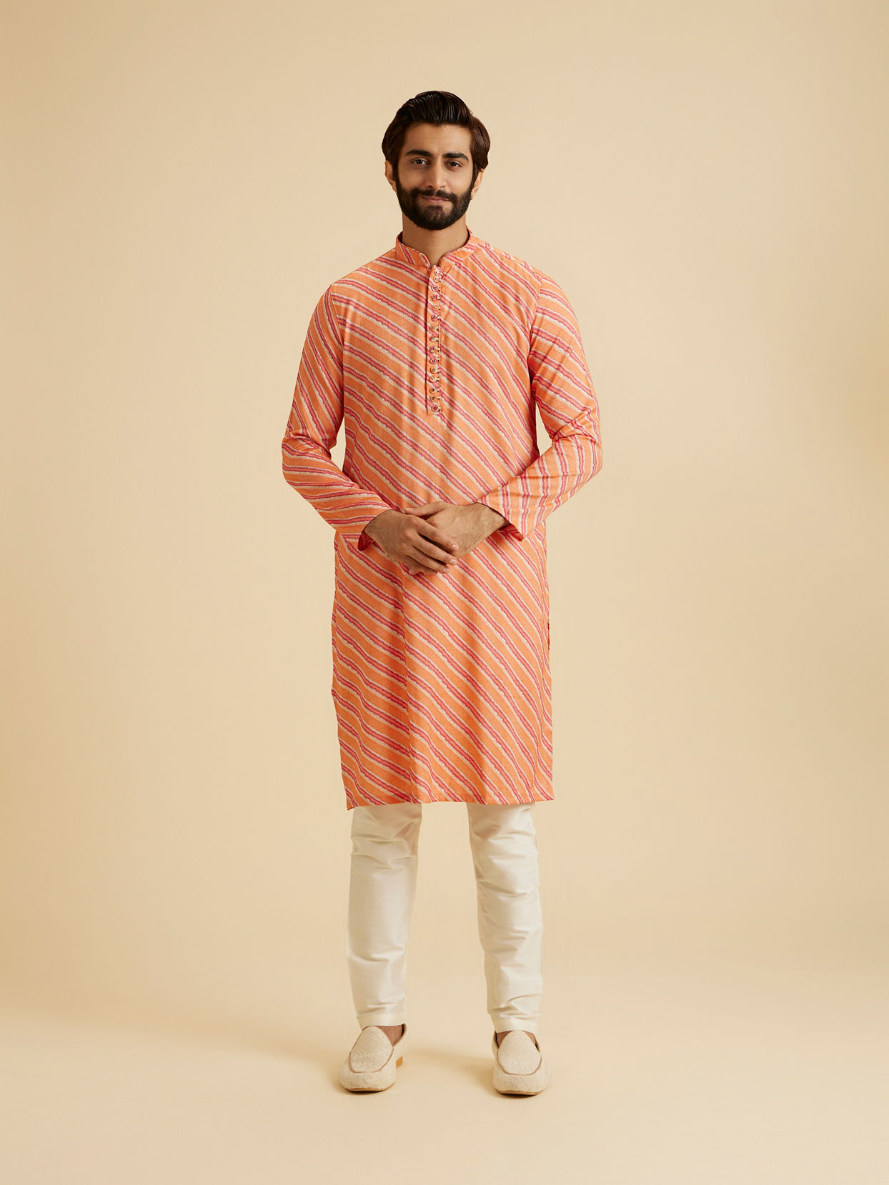 Manyavar Men Radiant Orange Kurta Pajama