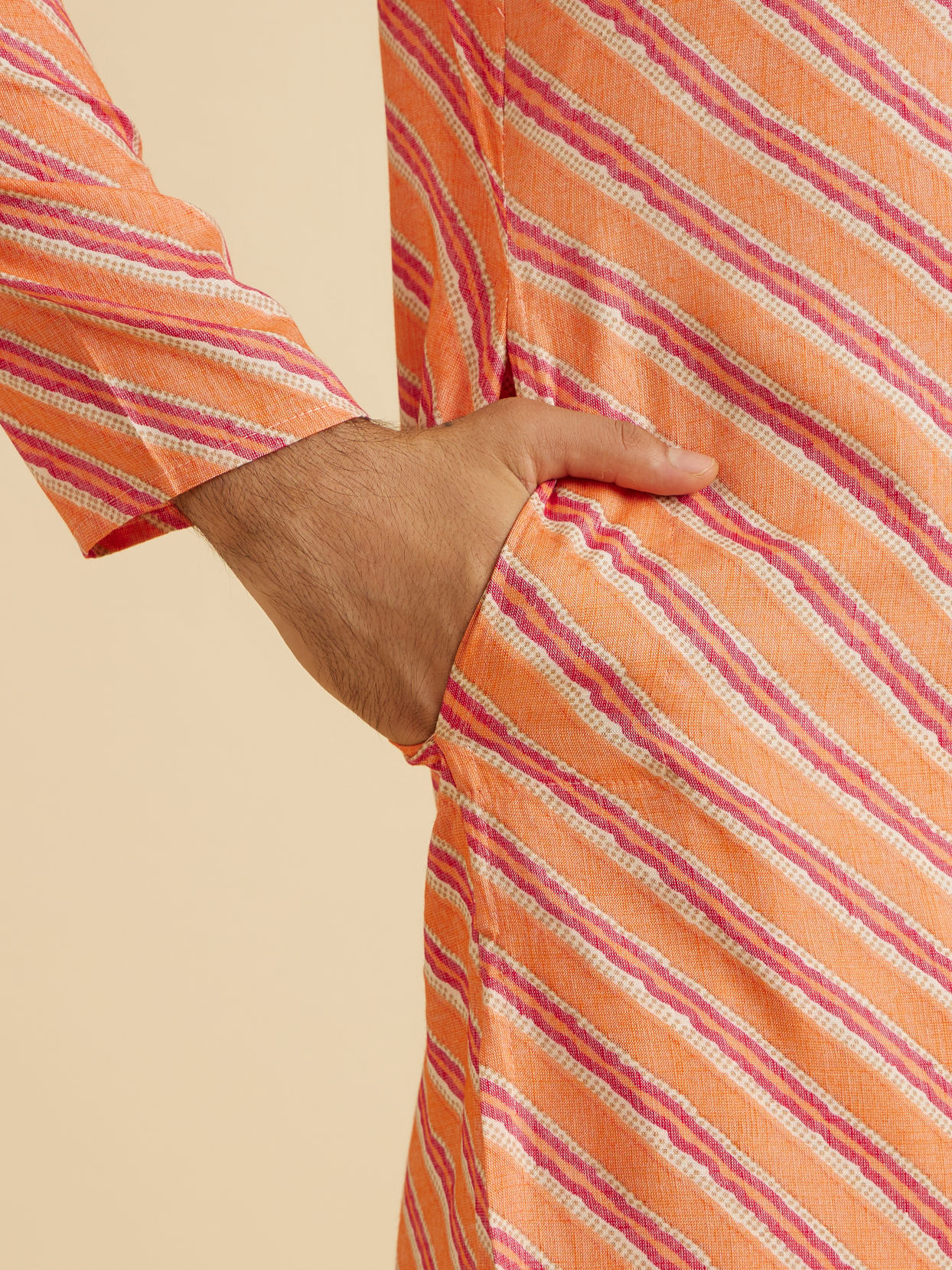 Manyavar Men Radiant Orange Kurta Pajama